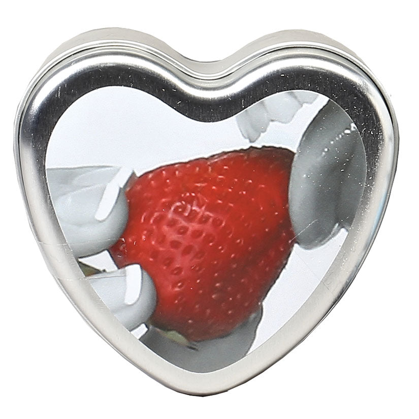 Earthly Body 4-In-1 Edible Heart Candle-Strawberry 4Oz