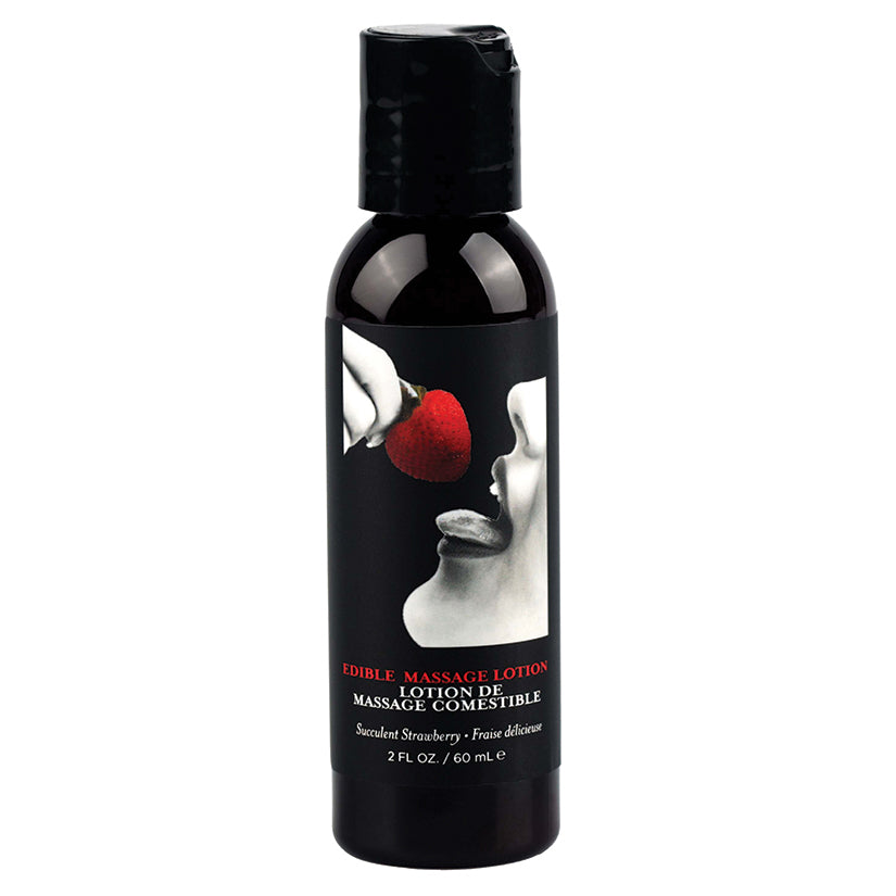 Earthly Body Edible Massage Lotion-Strawberry 2Oz