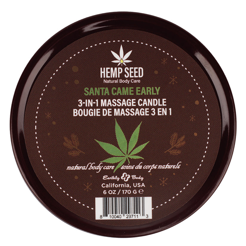 Earthly Body 3-In-1 Massage Candles-Santa Came Early 6Oz