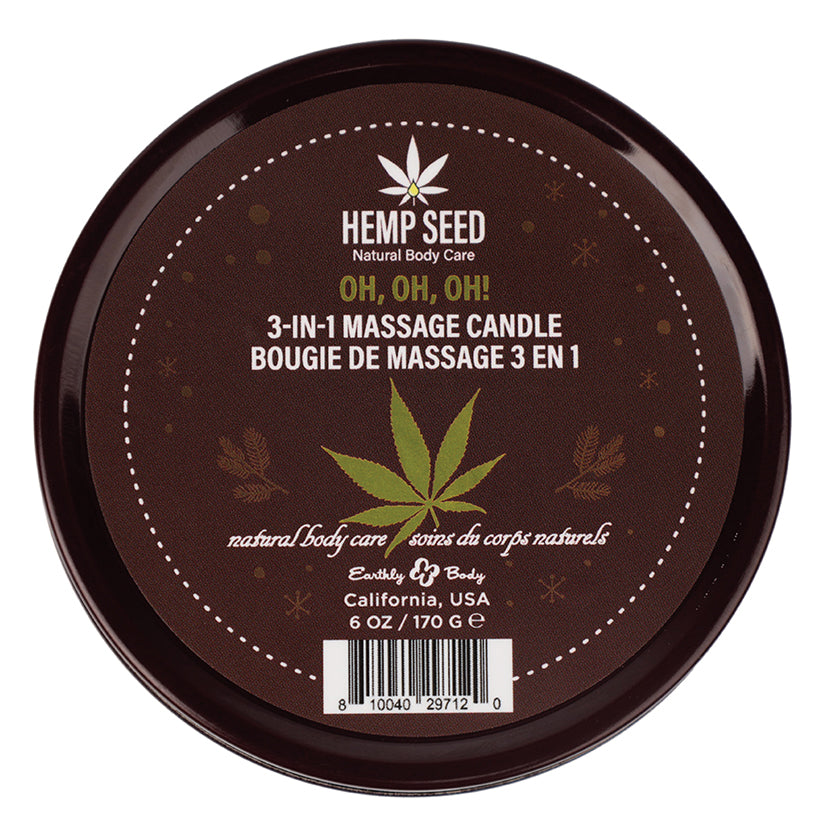 Earthly Body 3-In-1 Massage Candles-Oh Oh Oh 6Oz