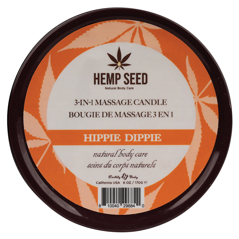 Earthly Body 3-In-1 Massage Candle-Hippie Dippie 6Oz