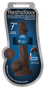 7 Inch Fleshstixxx Silicone Dildo With Balls  Chocolate