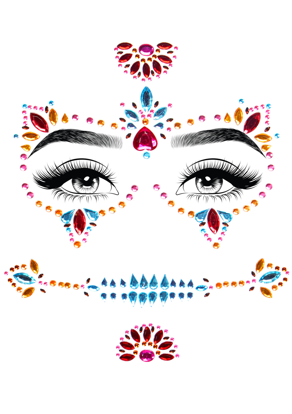 Leg Avenue DOTD adhesive face jewels stic Multicolor Color