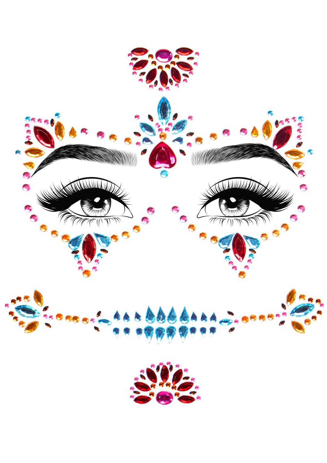 Leg Avenue DOTD adhesive face jewels stic Multicolor Color