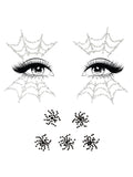 Spider web face jewels sticker.