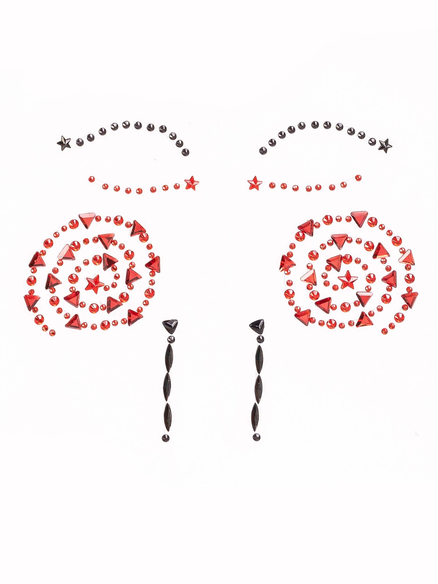 Puppet face jewels sticker.