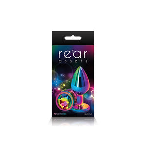 Rear Assets Anal Butt Plug - Mulitcolor - Medium (Rainbow Jewel)