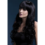 Fever Smiffys Isabelle Wig Soft Curl With Fringe-Black 26 Inch-Boxed