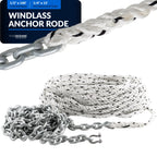 Five Oceans Windlass Anchor Rode And Chain, Hand-Spliced Anchor Rope And Chain Kit, 1/2'' X 100' Nylon 3-Strand Rope, 1/4'' X 15