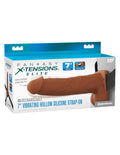 Fantasy X-Tensions Elite 7 Vibrating Hollow Silicone Strap-on - Brown