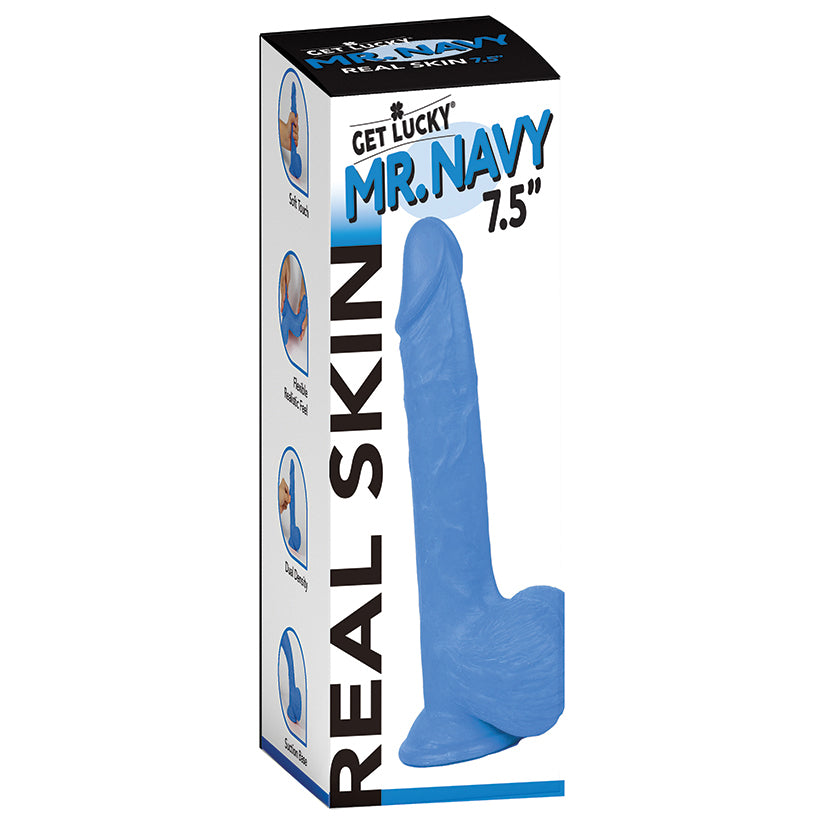 Get Lucky Mr. Dildo-Blue 7.5''