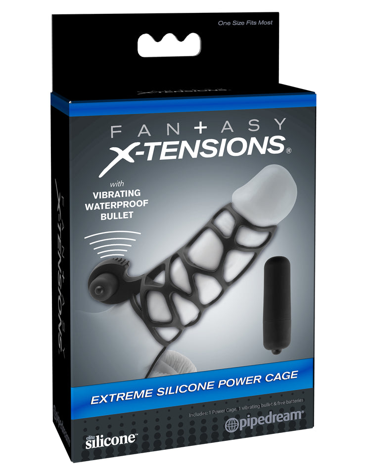 Fantasy XTensions Extreme Silicone Power Cage  Black