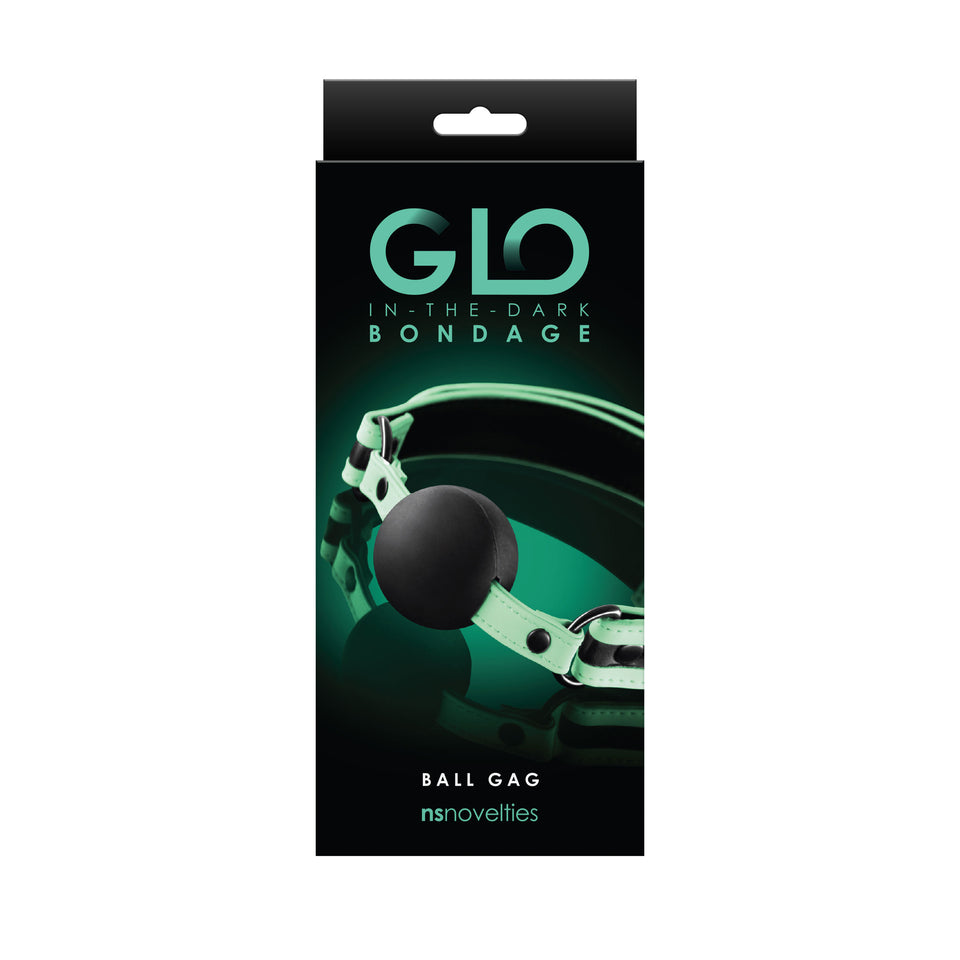Glo Bondage Ball Gag - Green - Glow In Dark