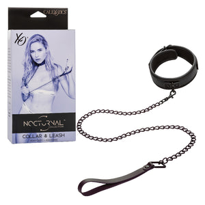 Nocturnal Collection  Collar And Leash - Black