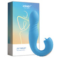 Honey Play Box Joi Thrust G-Spot Vibrator & Tongue Clit Licker-Blue