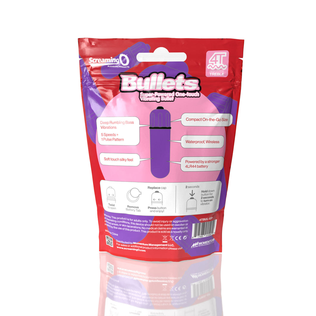 Screaming O 4T - Bullet - Super Powered One Touch  Vibrating Bullet - Grape