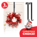 Jeexi Adjustable Front Door Wreath Hanger For Christmas - 2 Pack, 15-25 Inch, Large Over The Door Metal Hanger For Halloween / X