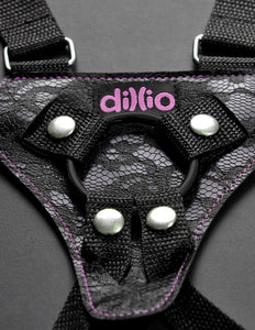 Dillio Pink  6 Inch Strapon Suspender Harness  Set