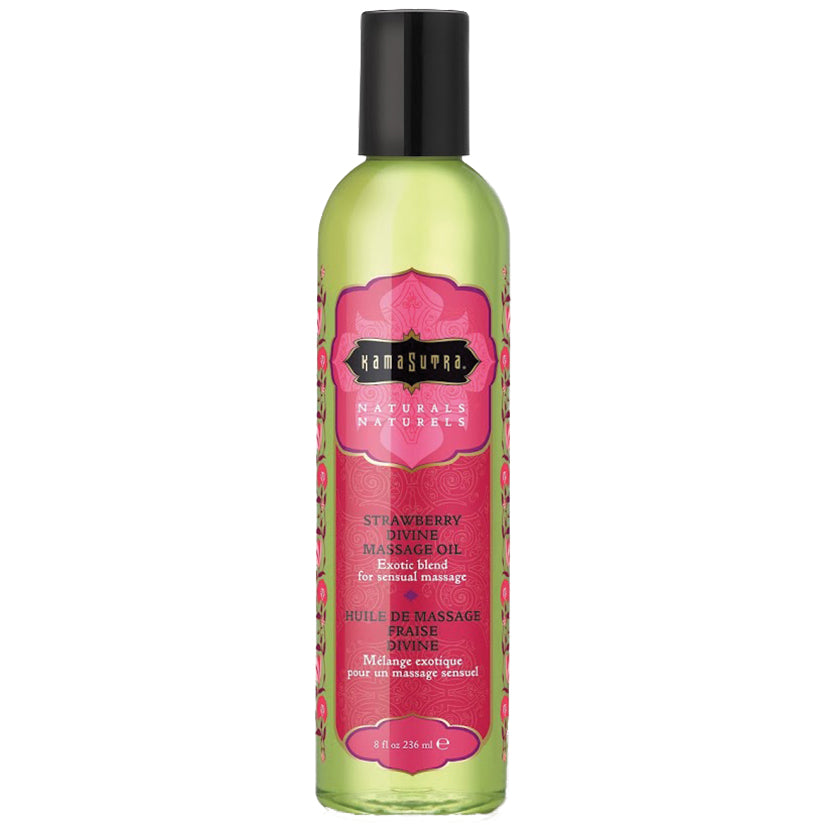Kama Sutra Naturals Massage Oil-Strawberry Divine 8Oz