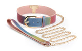 Spectra Bondage Collar & Leash Rainbow