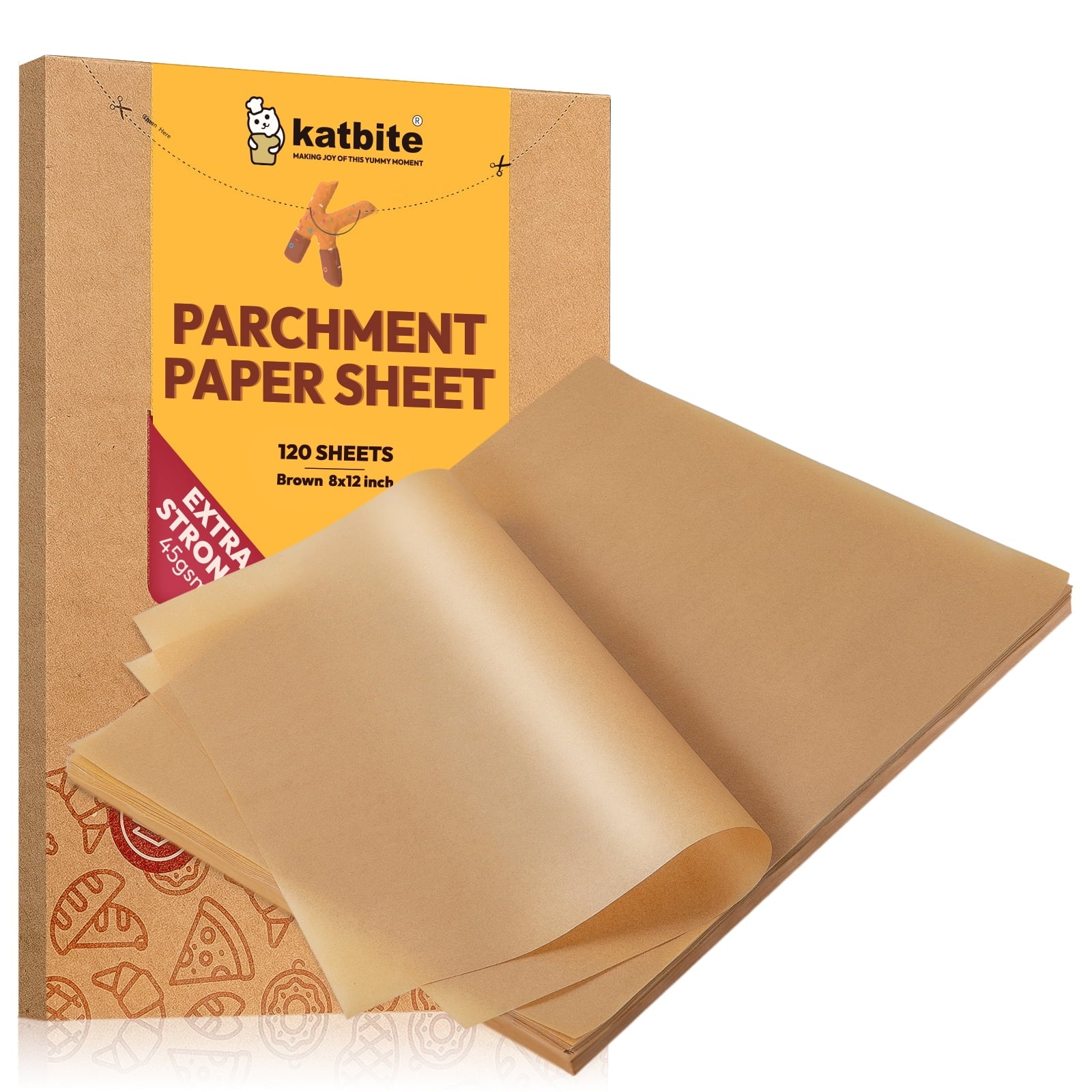 Katbite 120Pcs 8X12 Inches Heavy Duty Parchment Paper Sheets For Baking