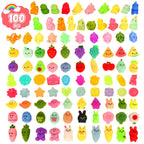 Kidditouch 100Pcs Mochi Squishy Toys For Kids Party Favors, Mini Stress Relief Toys For Easter Egg Fillers, Classroom Prizes, Bi