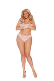 Lace Panty With Open Crotch - Queen - Baby Pink