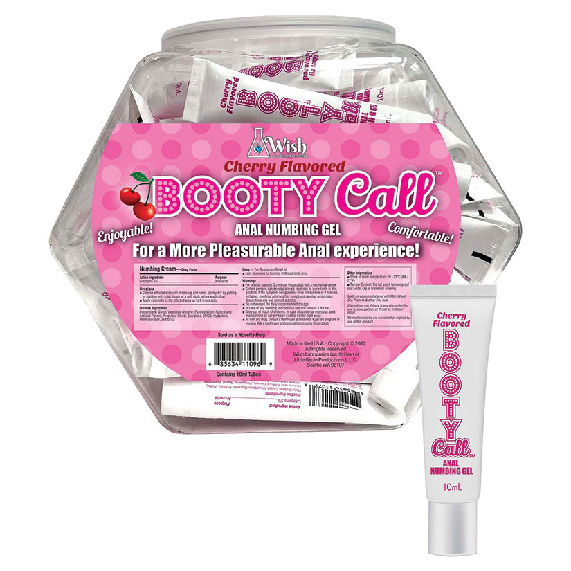 Bootycall Anal Numbing Gel-Cherry 10Ml Fishbowl Of 65Pcs