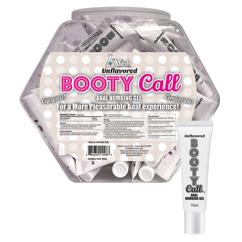 Bootycall Anal Numbing Gel-Unflavored 10Ml Fishbowl Of 65Pcs