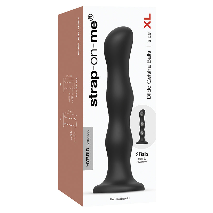 Strap On Me Geisha Dildo With Balls-Black Xl