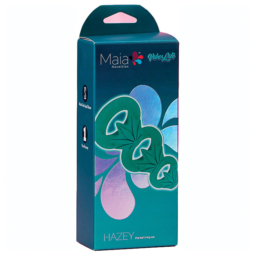 Maia Hazey Pot Leaf Silicone Ring Set Of 3