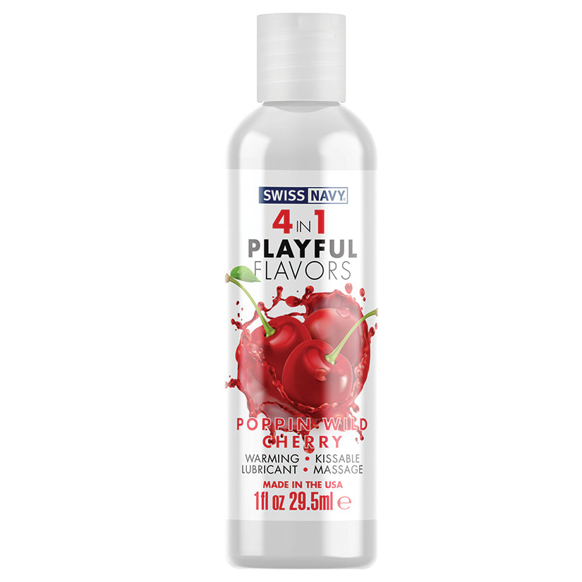 Swiss Navy 4 In 1 Playful Flavors-Poppin Wild Cherry 1Oz