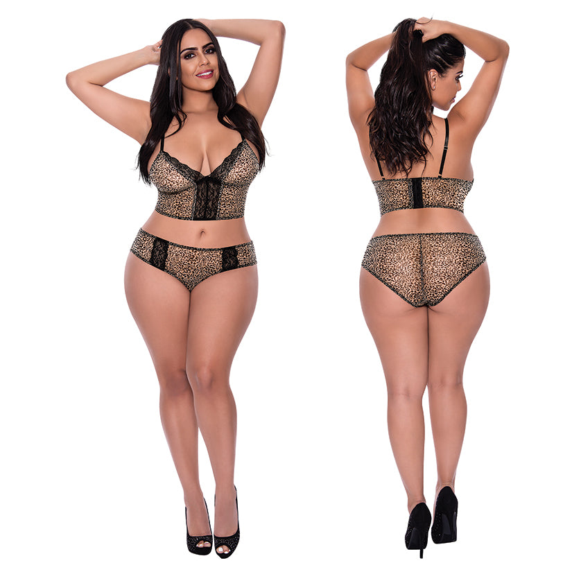 Magic Silk Bra & Hipster Panty-Leopard Queen-Boxed