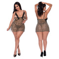 Magic Silk Chemise & Thong Set-Leopard Queen-Boxed