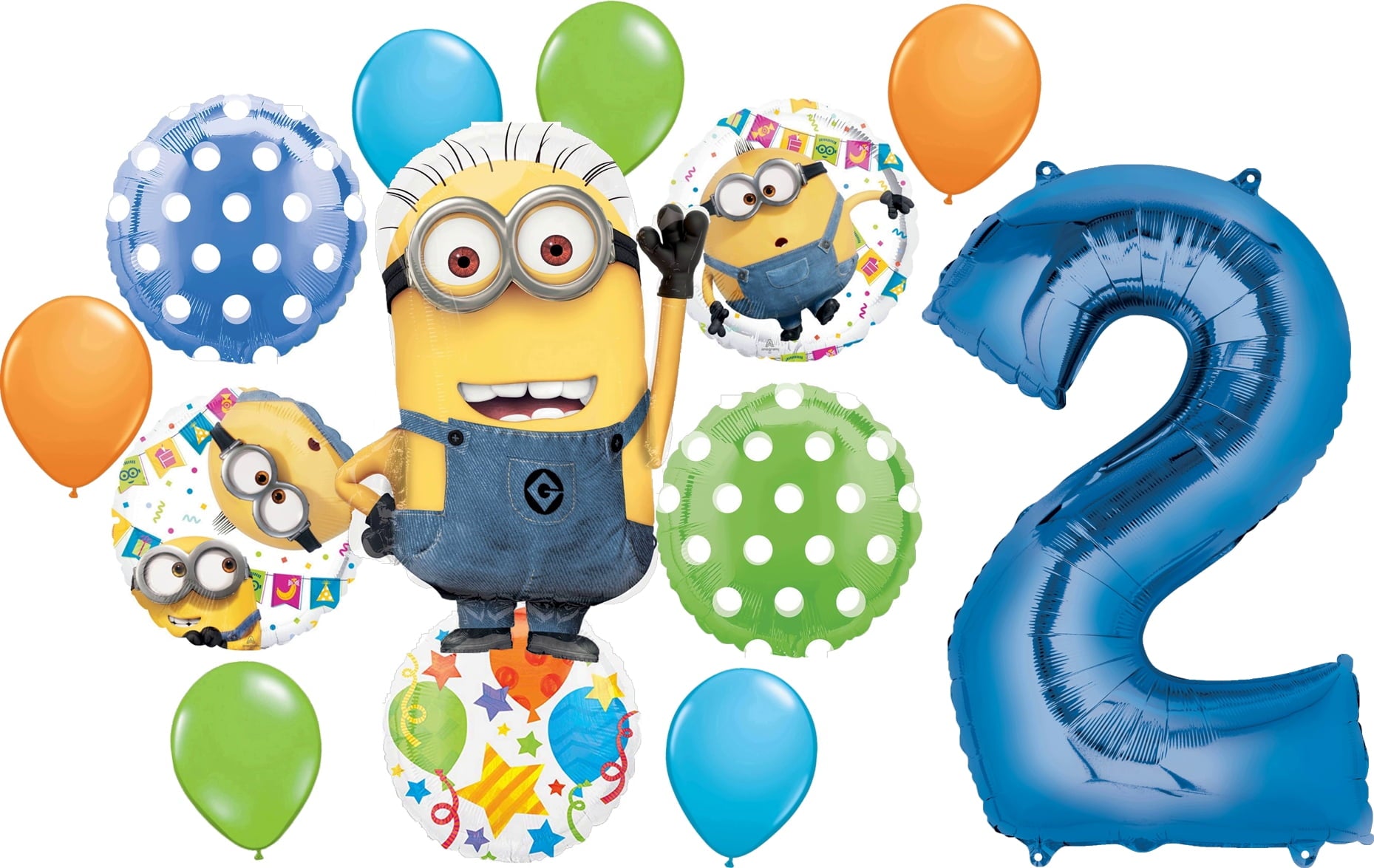 Minions 2Nd Birthday Party Supplies Despicable Me Kevin Balloon Bouquet Decorations