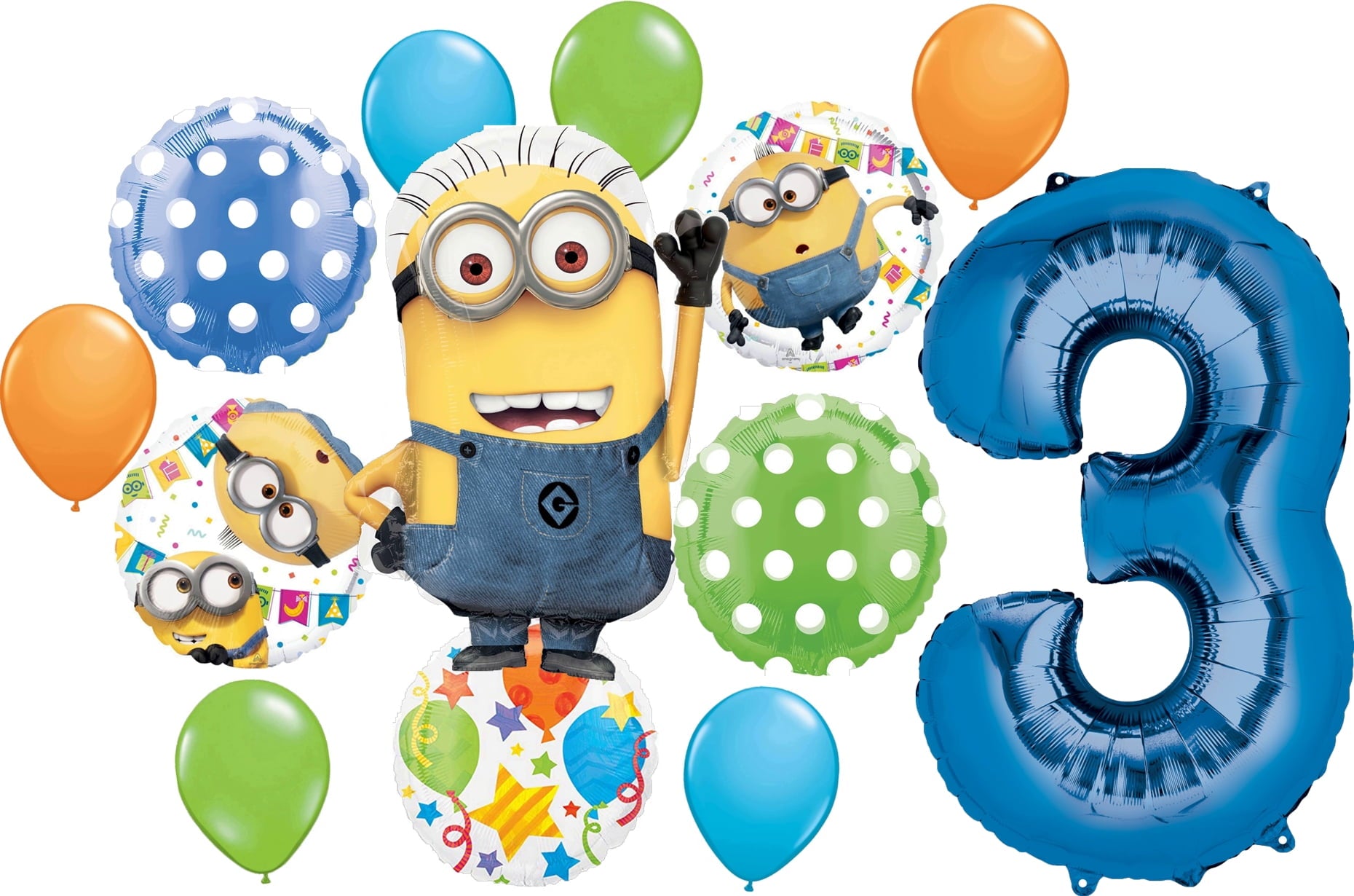 Minions 3Rd Birthday Party Supplies Despicable Me Kevin Balloon Bouquet Decorations