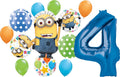 Minions 4Th Birthday Party Supplies Despicable Me Kevin Balloon Bouquet Decorations