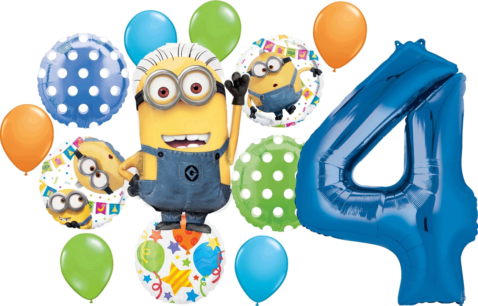 Minions 4Th Birthday Party Supplies Despicable Me Kevin Balloon Bouquet Decorations