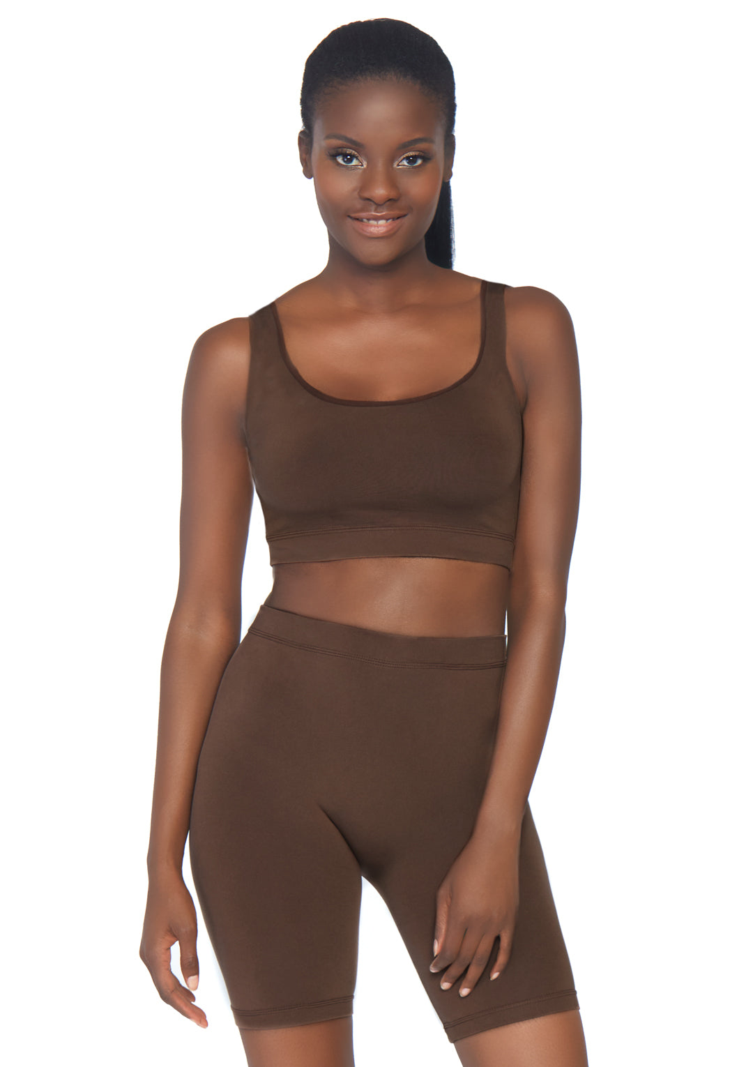 Leg Avenue 2 PC Seamless opaque spandex c Deep Color