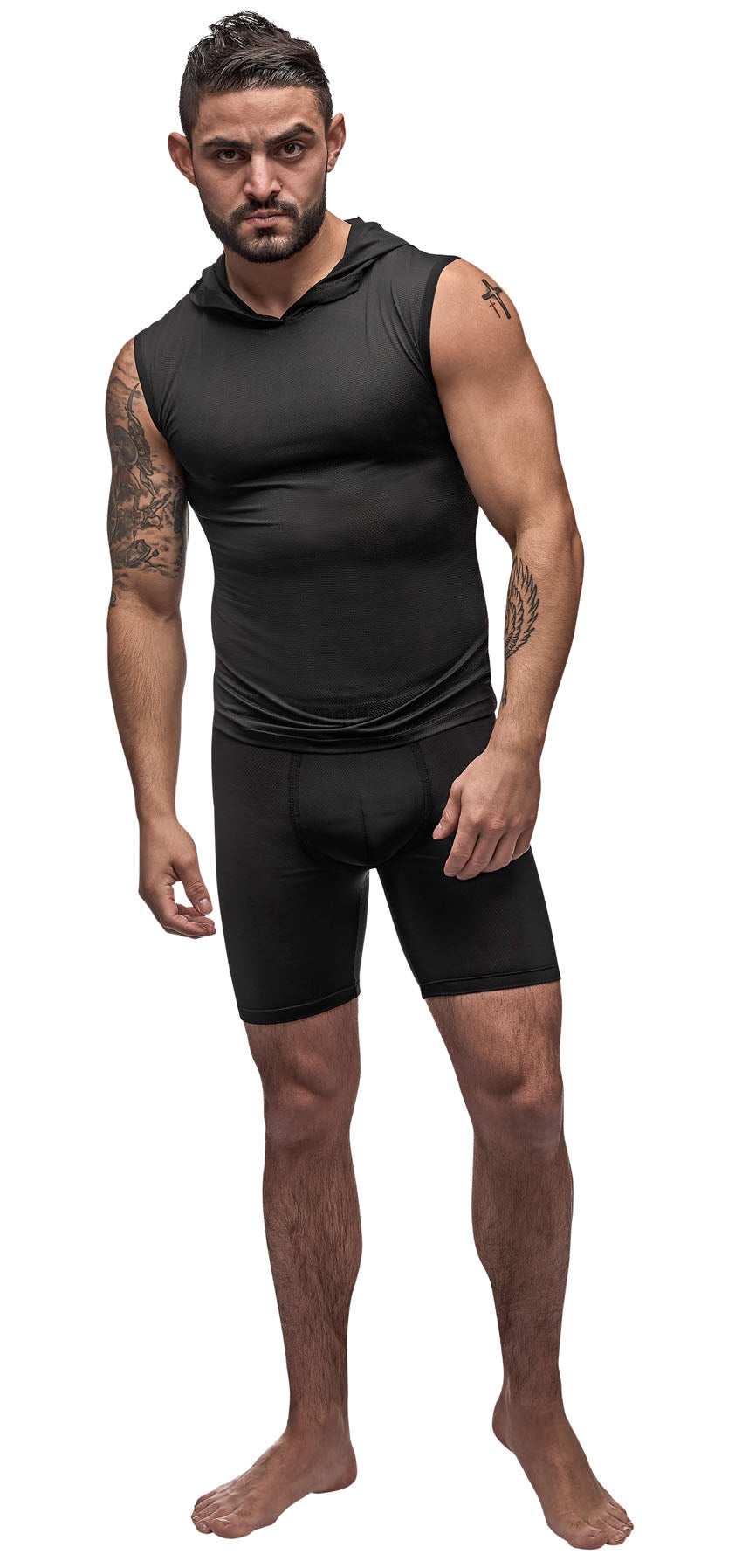Black Nite Hoodie Tank - Black - Large