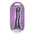 Ouch! Ultra Soft Silicone Curvy G-Spot Dildo-Metallic Purple 7''