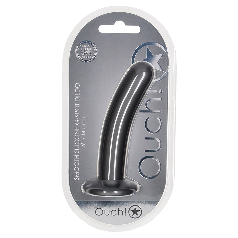 Ouch! Smooth G-Spot Dildo-Gun Metal 6''