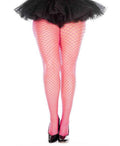Mini Diamond Net Spandex Pantyhose - Queen Size - Hot Pink