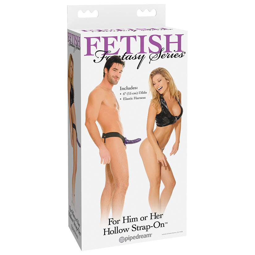 Fetish Fantasy For Him Or Her-Hollow Strap-On Purple 6''