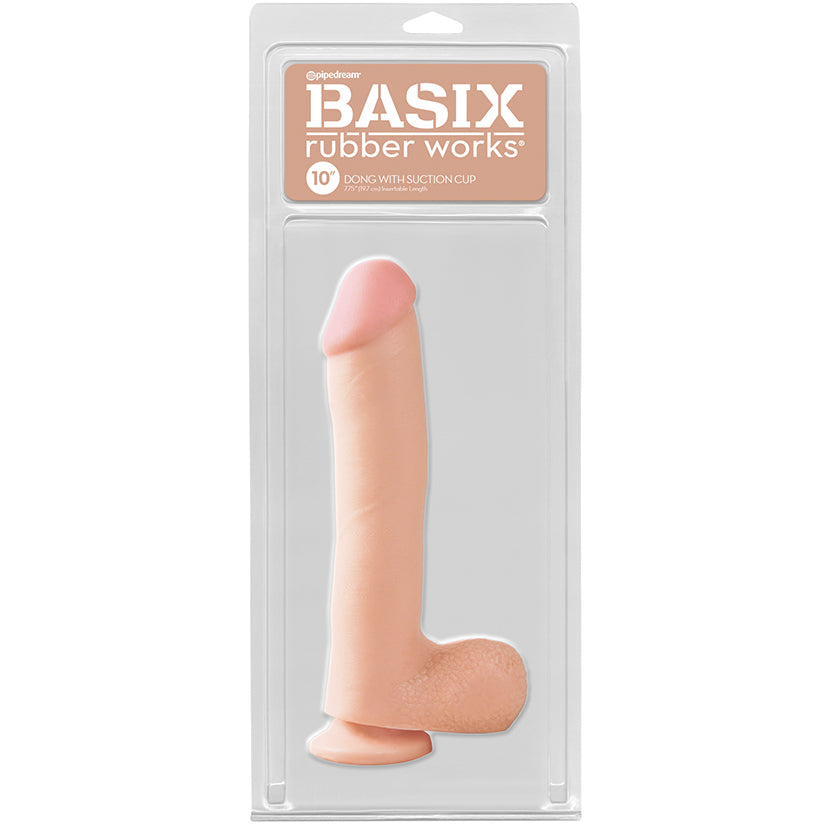 Basix Rubber Works Dong With Suction Cup-Light 10''