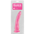 Basix Rubber Works Slim Dong With Suction Cup-Pink 7''
