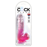 King Cock Clear With Balls-Pink 6''