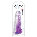 King Cock Clear With Balls-Purple 8''