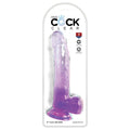 King Cock Clear With Balls-Purple 9''