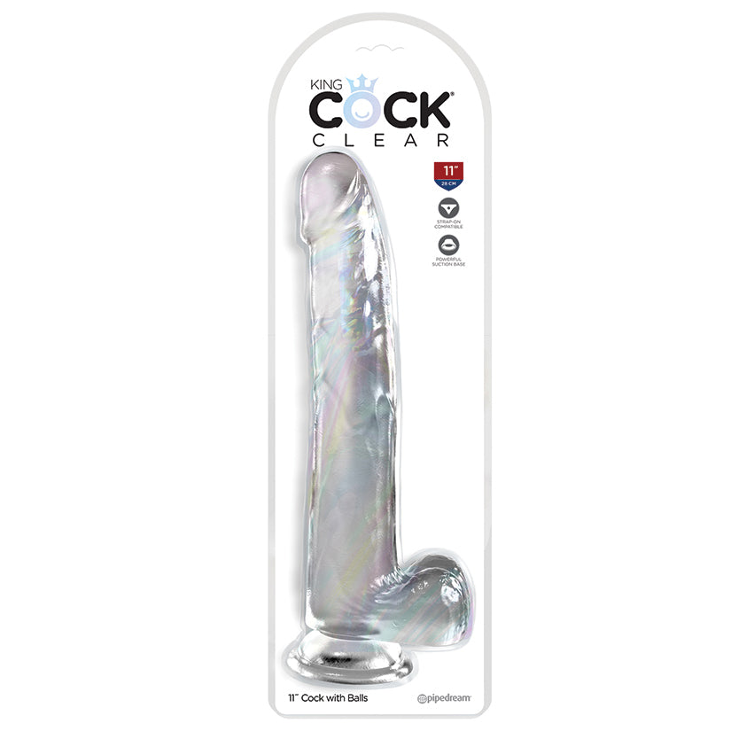 King Cock Clear With Balls-Clear 11''